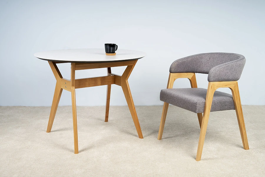 Стол Нарвик круглый д.860 Мрамор Бьянко - фото 5