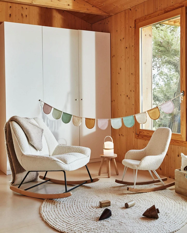 Кресло-качалка Marlina букле белый - фото 2