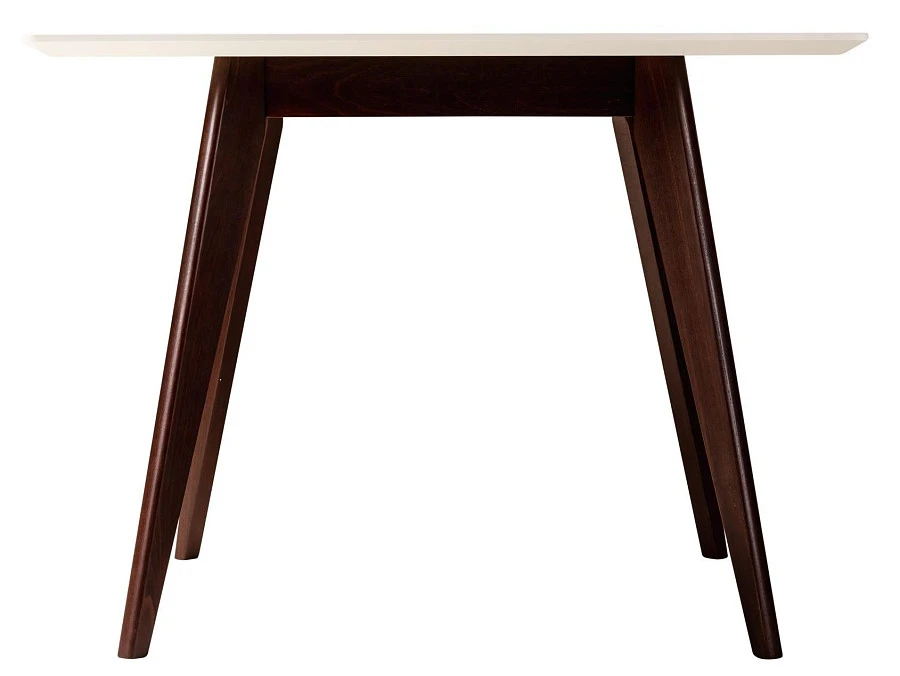 Стол Лунд 860*860 Белый Темный орех - фото 3