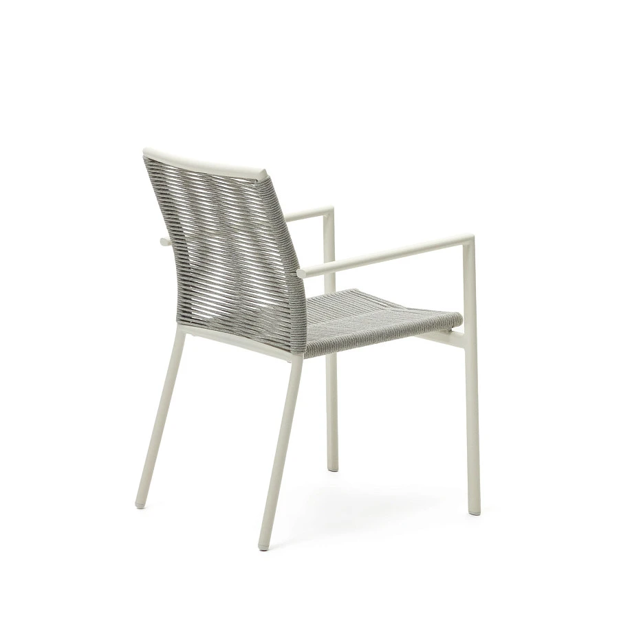 Culip Садовый стул из алюминия и шнура в белом цвете - фото 9
