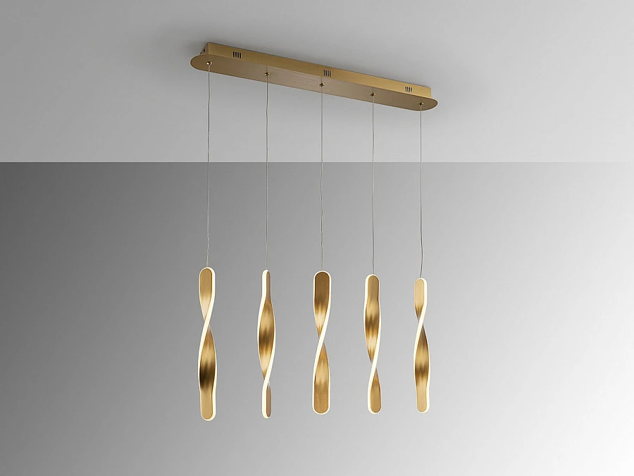 Люстра Twist 5L золотая - фото 9