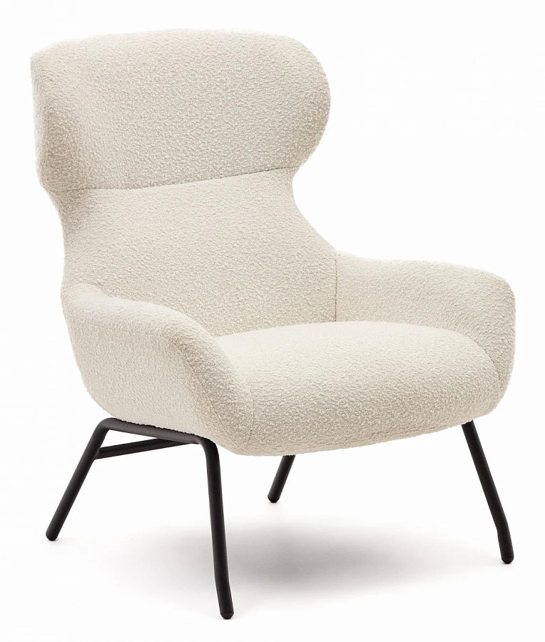 Belina Кресло бел.букле/черн.сталь