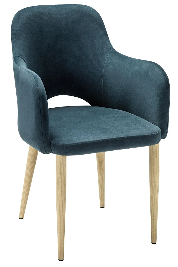 Кресло Ledger Diag blue/нат.дуб