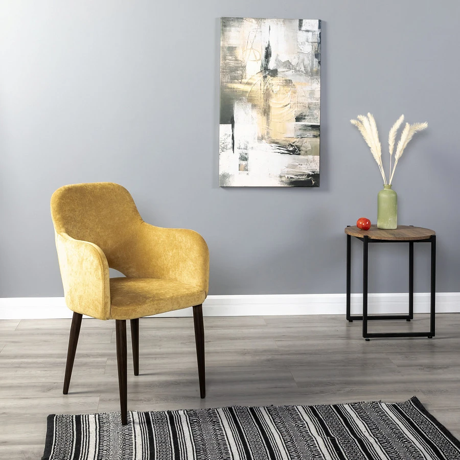 Кресло Ledger желтый/т. орех - фото 7