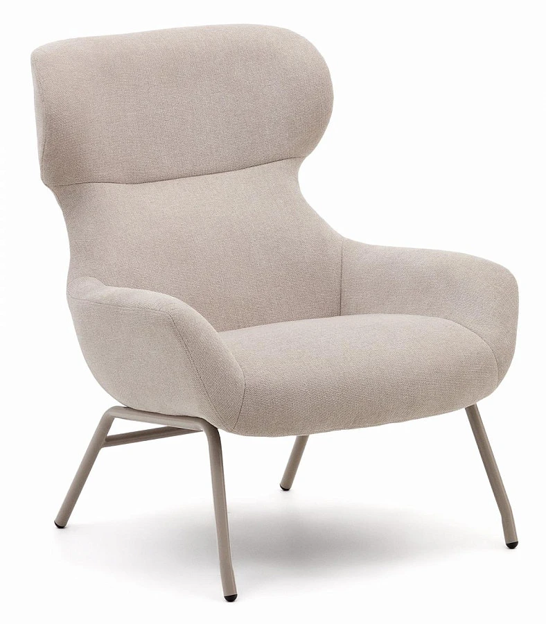 Belina Кресло из бежевой синели и бел.стали