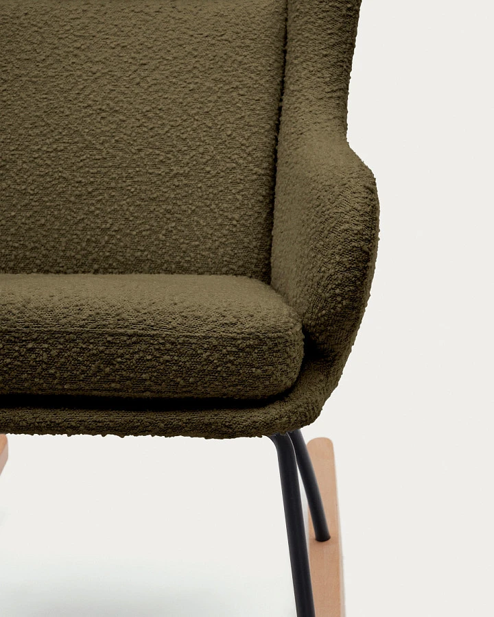 Maustin Кресло-качалка тм.-зел.овч./сталь-бук - фото 7