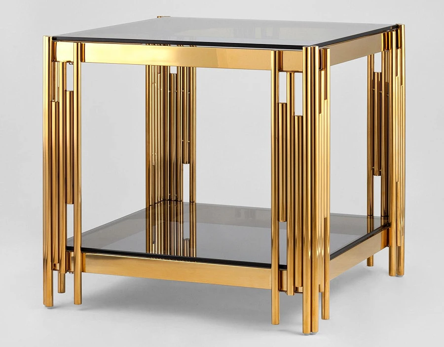 Журнальный столик ГЭТСБИ 55*55 золотистый - фото 3