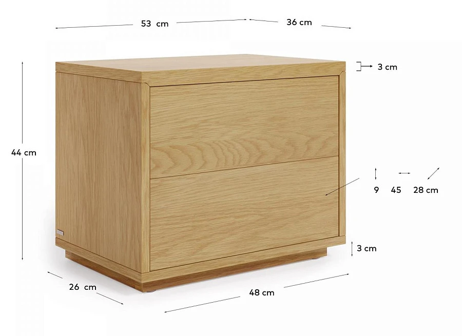 Прикроватная тумба Abilen шпон дуба /белый лак - фото 9