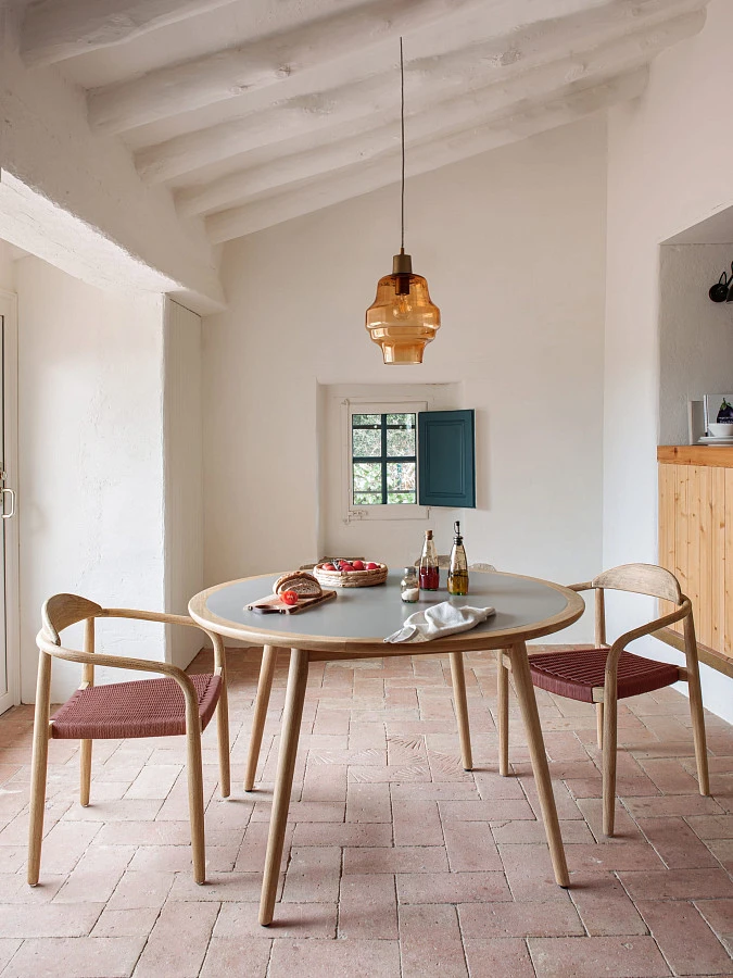 Стул Glynis из массива эвкалипта с розовой веревкой - фото 3