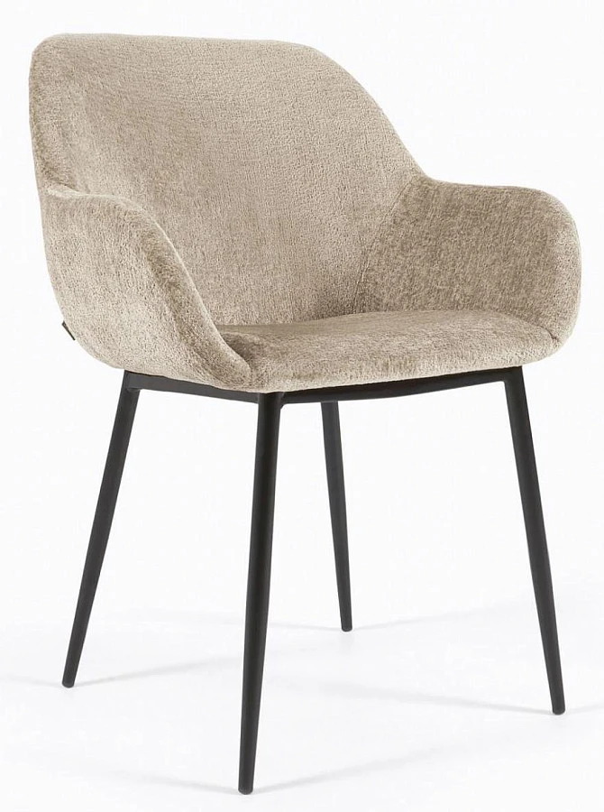 Стул Konna из бежевой синели/черный