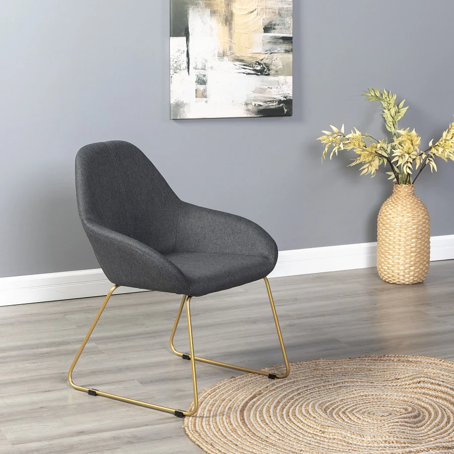 Кресло Kent тёмно-серый/Линк золото - фото 15