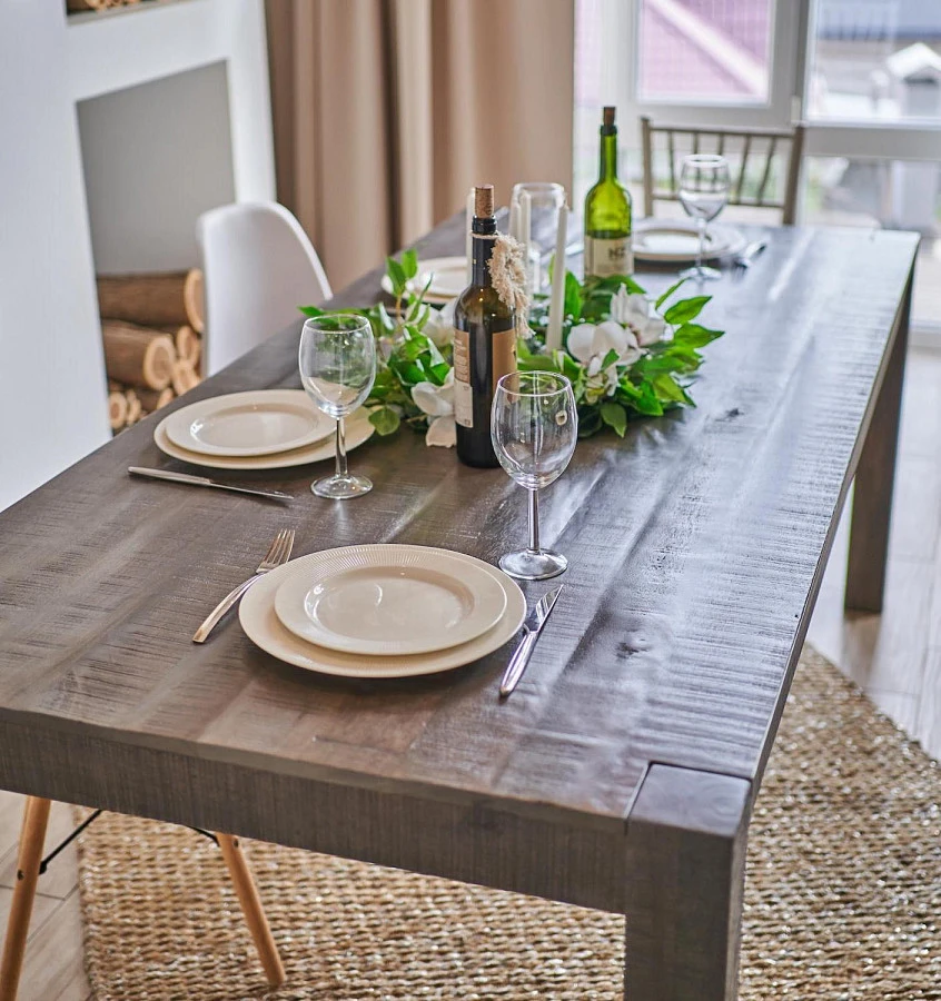 Обеденный стол массив СУНДАР ГРЕЙ 1,5м brs-086gr - фото 6