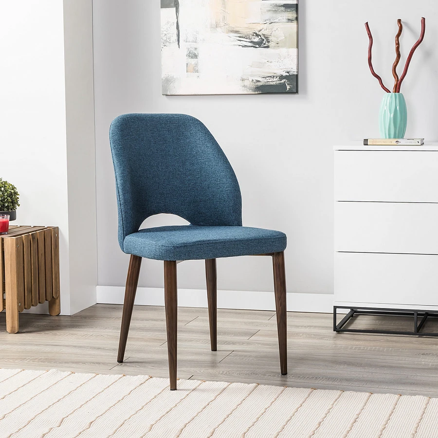 Стул Ledger синий/т. орех - фото 7