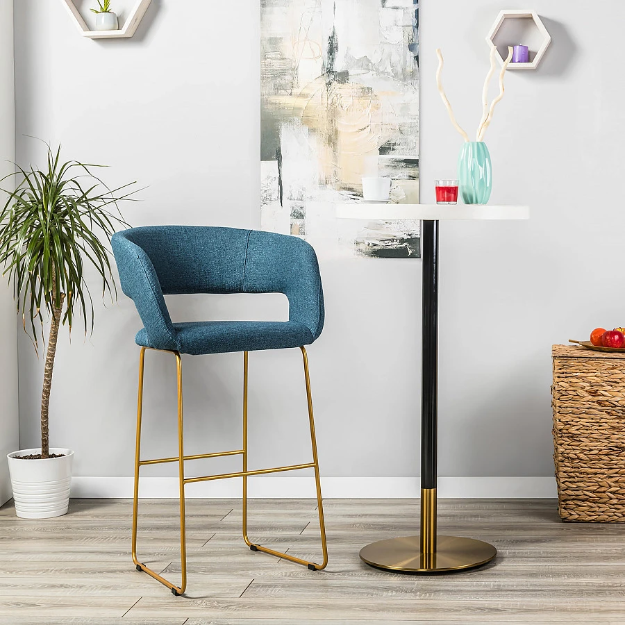 Кресло Бар. Hugs синий/Линк золото - фото 8