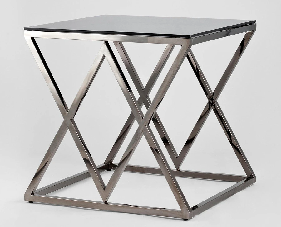 Журнальный стол ИНСИГНИЯ 55*55 темный хром - фото 2