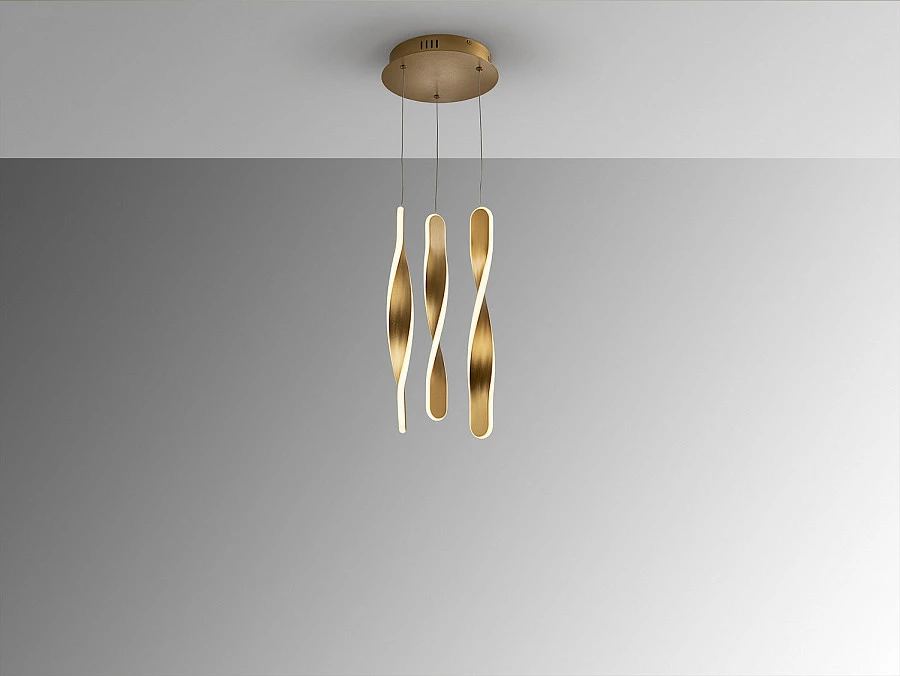 Люстра Twist 3L золотая - фото 9