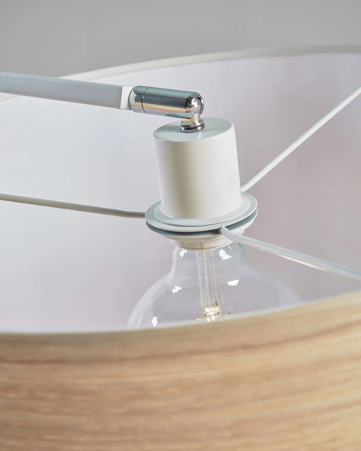 Торшер Juhe с отделкой из ясеня белым металлом и мрамором - фото 7