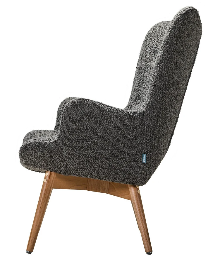 Кресло Хайбэк темно-серый/нат.бук - фото 3