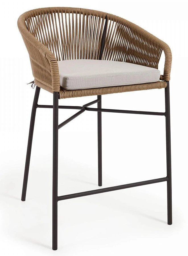 Полубарный веревочный стул Yanet бежевый 65 см