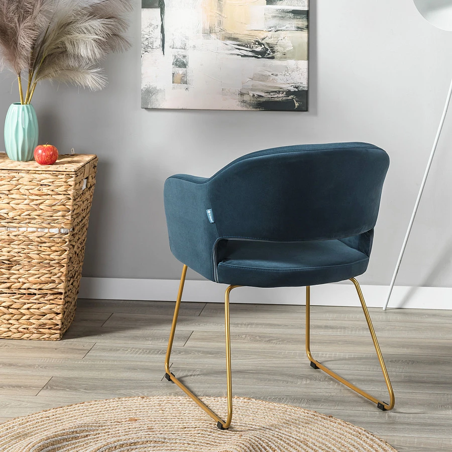 Стул Oscar Diag blue/Линк золото - фото 12