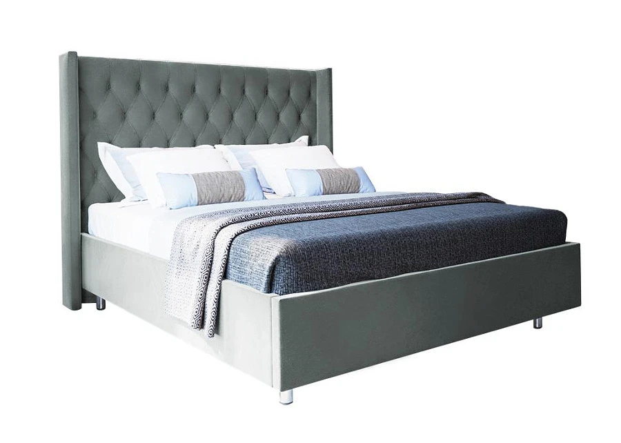 Кровать Графиня 180х200 серого цвета