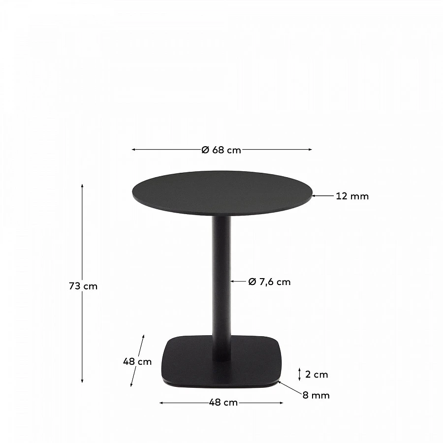 Dina Садовый Стол черн./черн.мет.осн. Ø68x70 - фото 3