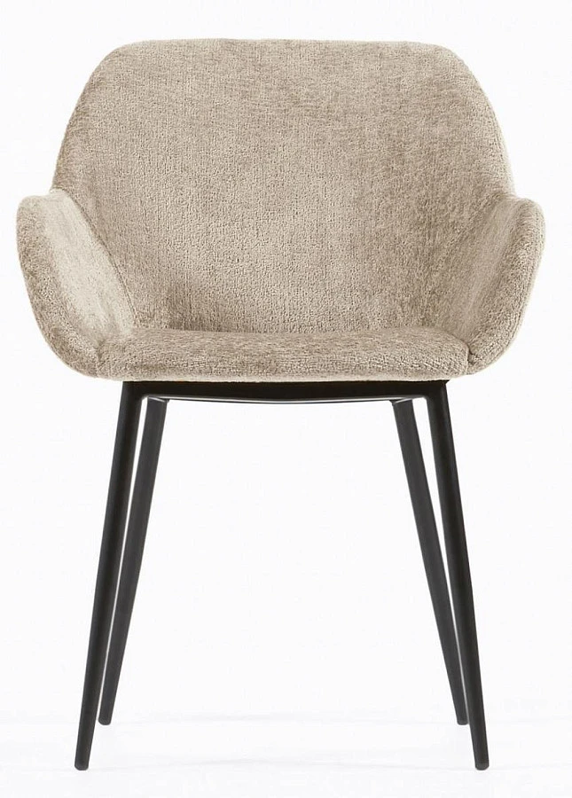 Стул Konna из бежевой синели/черный - фото 2