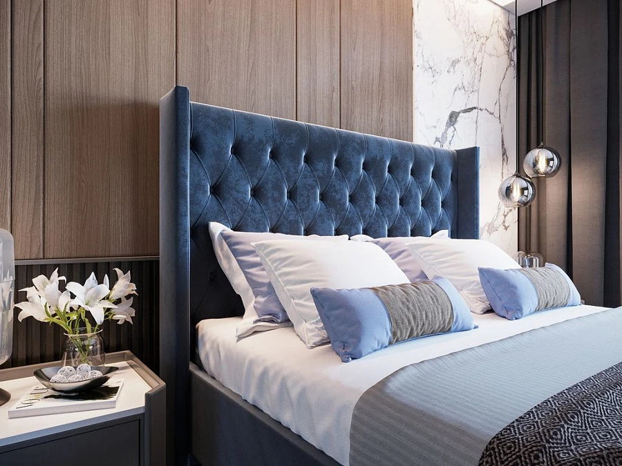 Кровать Графиня 140х200 чёрного цвета - фото 2