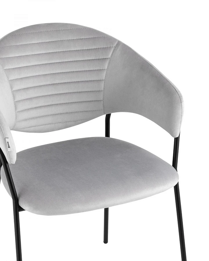 Стул Алексис велюр серый - фото 6