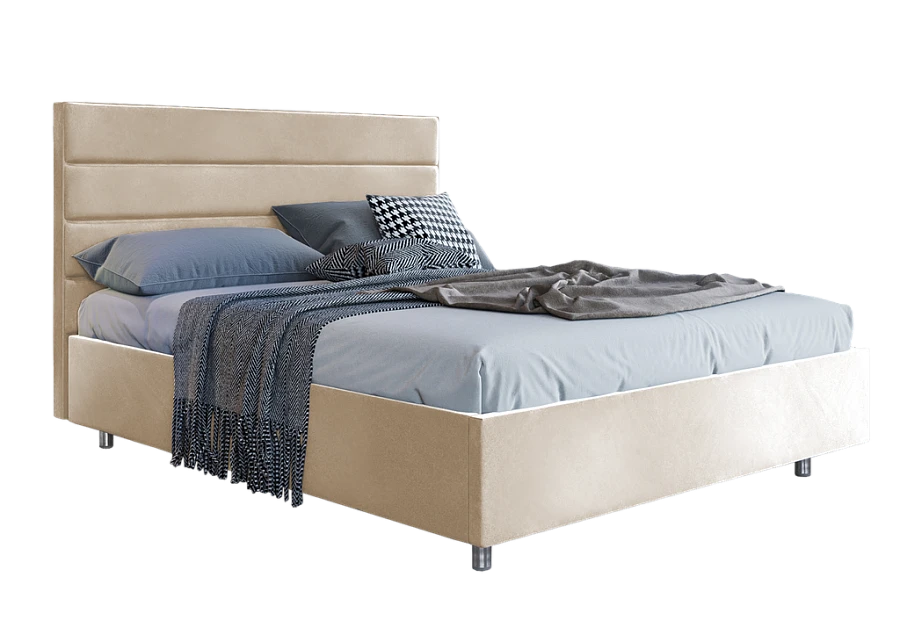 Кровать Турин  140х200 светло-бежевого цвета