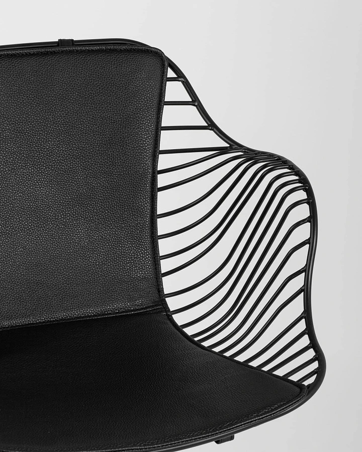 Кресло Thomas черное с черной подушкой - фото 8