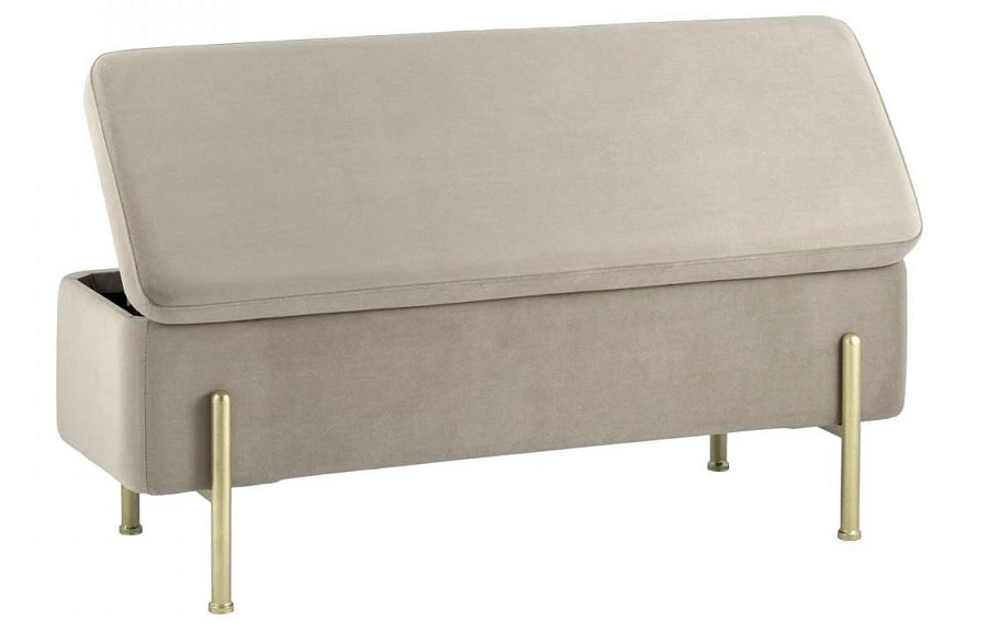 Банкетка Болейн с ящиком велюр бежевый - фото 5