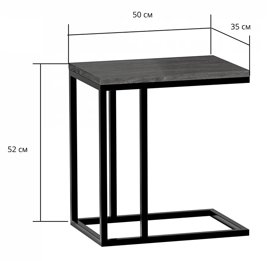 Стол приставной Мальборк 12 Дуб лофт - фото 3