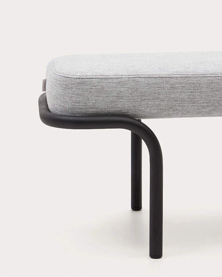 Compo Скамья из серой ткани/черный 130см - фото 6