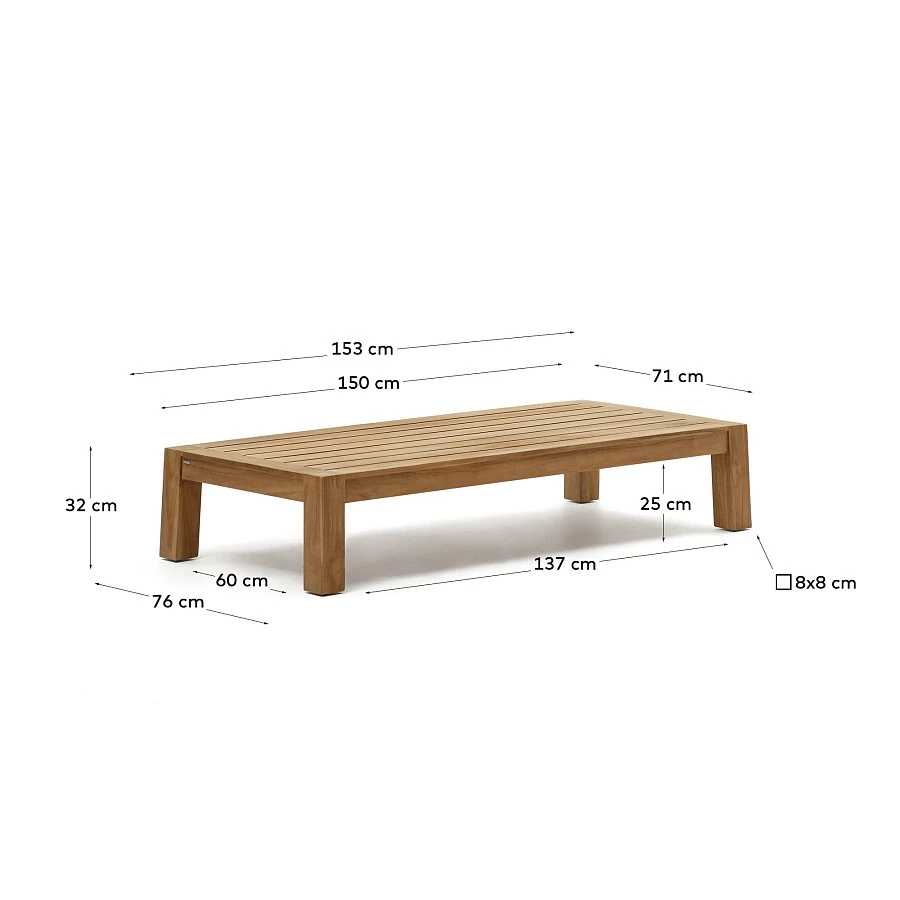 Forcanera Журнальный столик из массива тика 150 x 71 см - фото 8