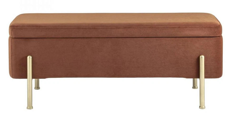 Банкетка Болейн с ящиком велюр терракотовый - фото 2
