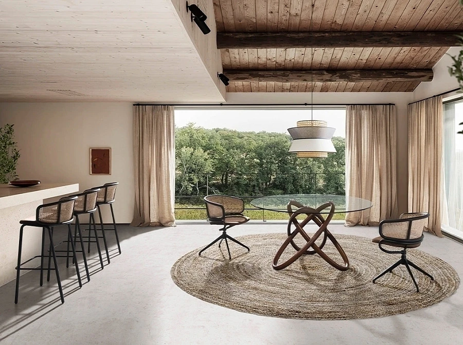 Кресло 4129/DC-1698B из бархата и ротанга - фото 7