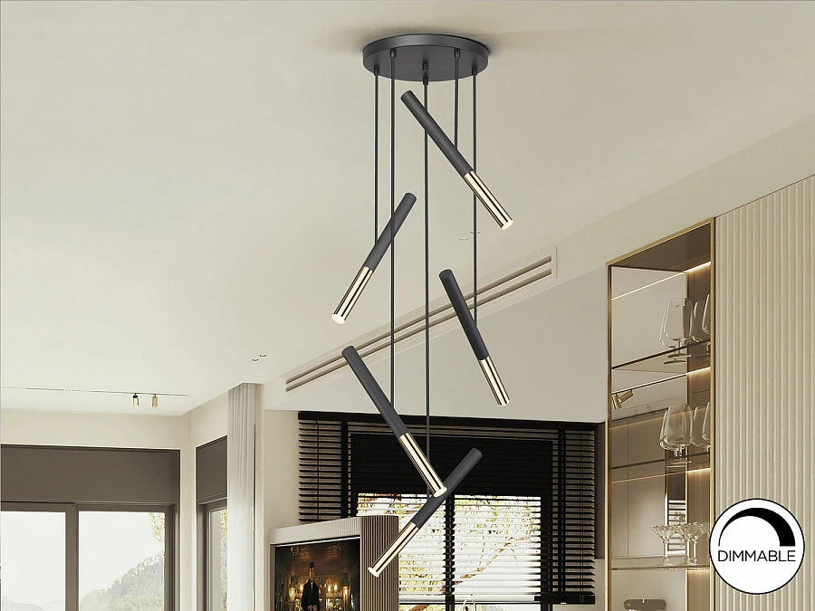 Люстра Edna 5L черный / золотой - фото 5