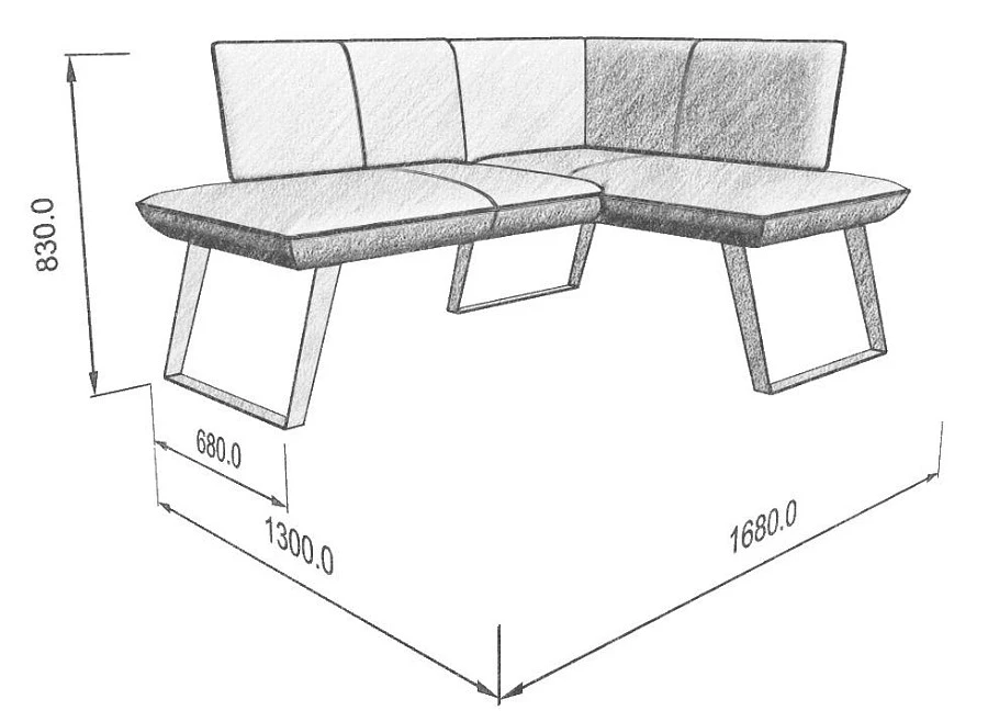 Диван кухон. Cosmo 158-120R 32 1680*1300*830 - фото 3