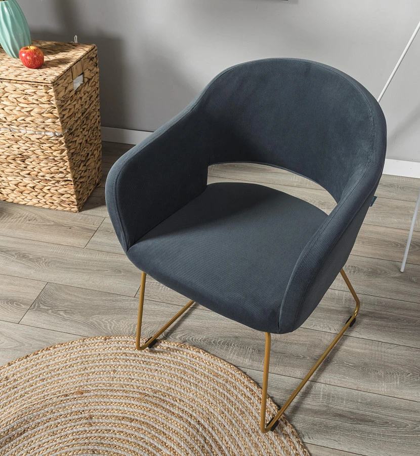 Кресло Oscar Diag grey/Линк золото - фото 7