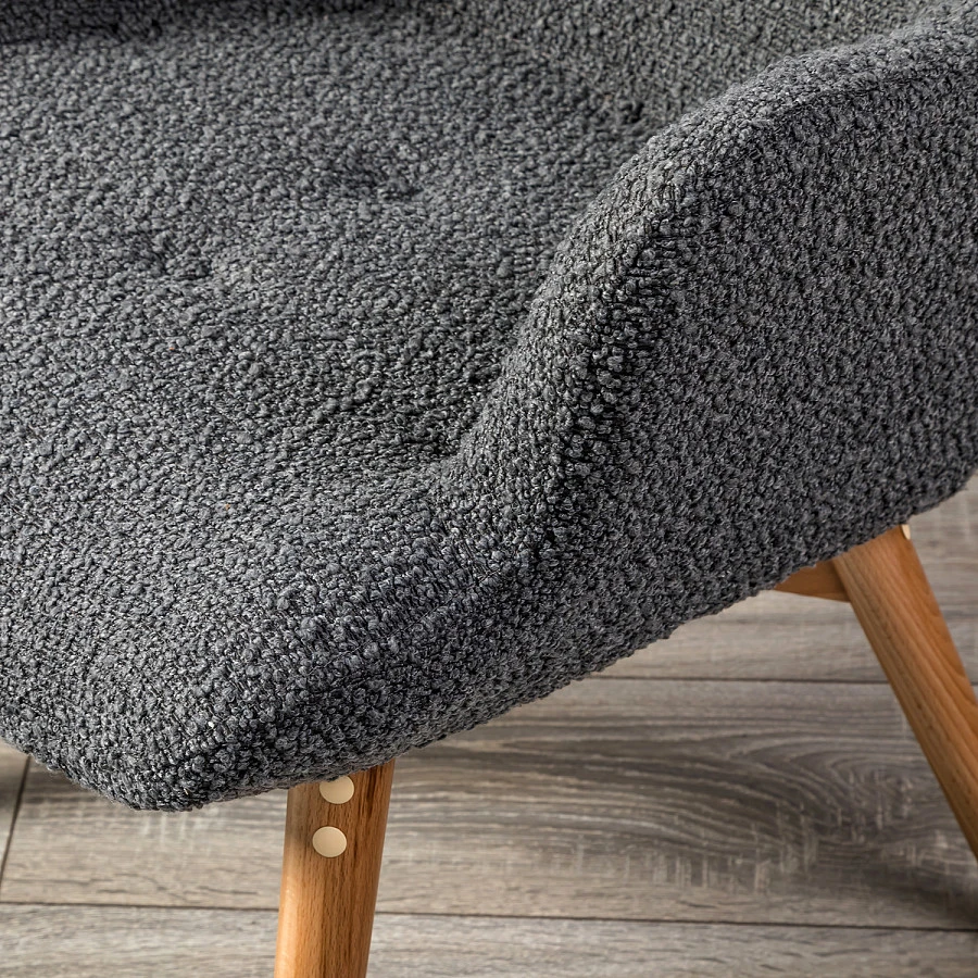 Кресло Хайбэк темно-серый/нат.бук - фото 16