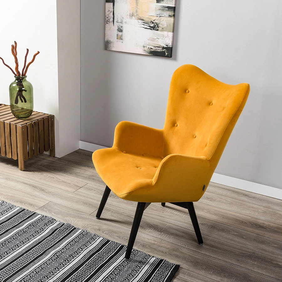 Кресло Хайбэк желтый/венге - фото 10