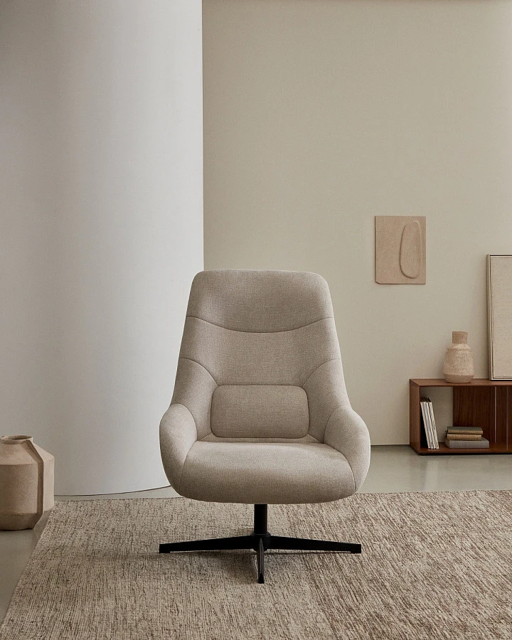 Celida Поворотное кресло беж.синель/черн.сталь - фото 11