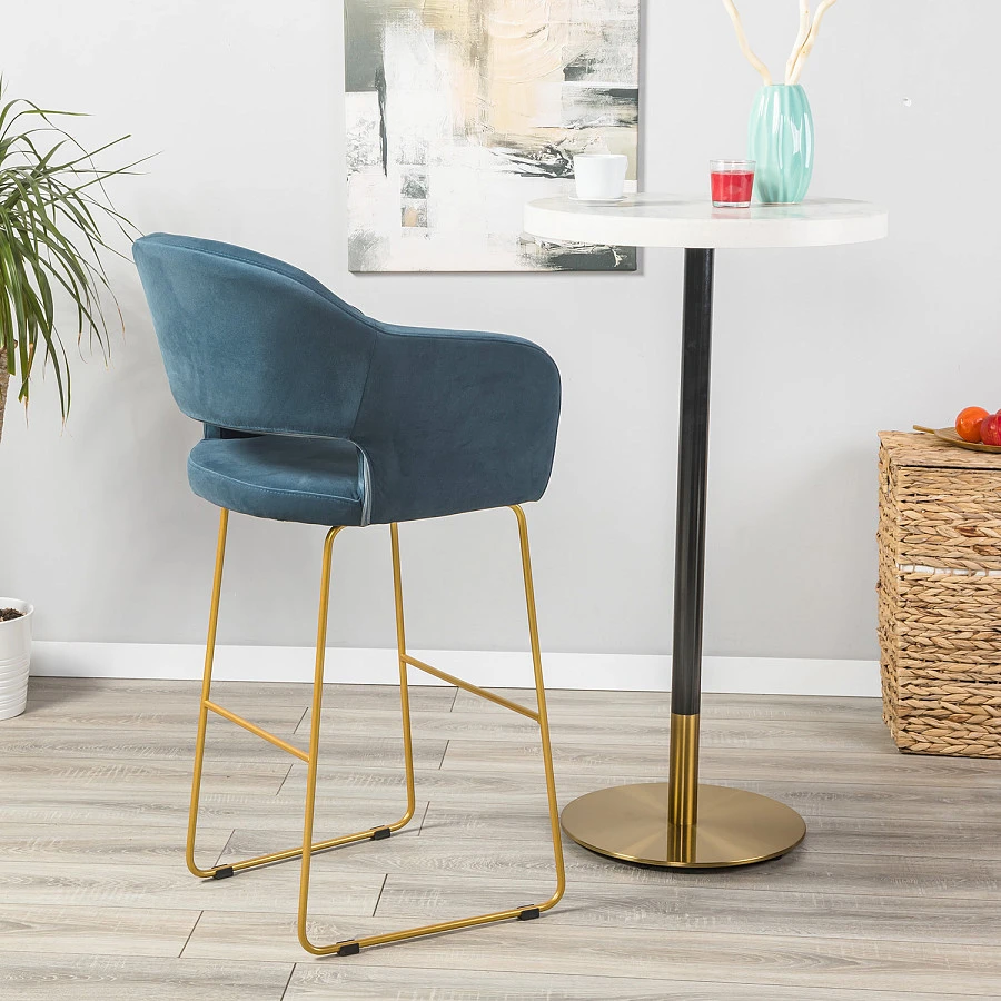 Кресло Бар. Oscar Diag blue/Линк золото - фото 12