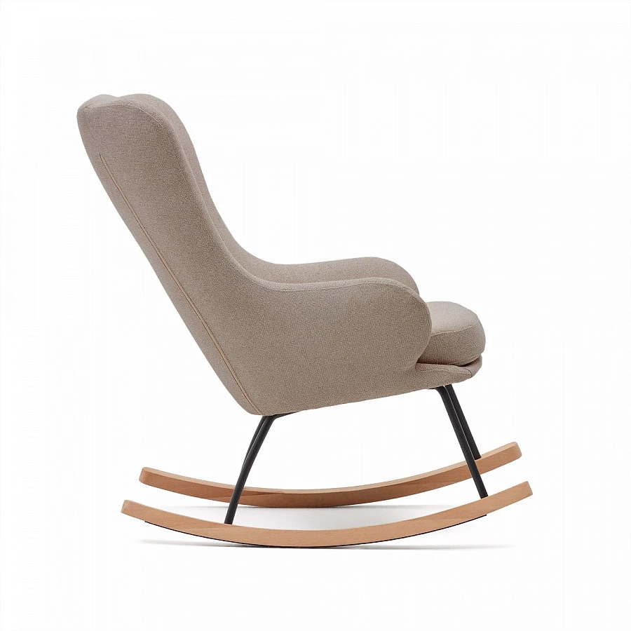 Maustin Кресло-качалка из беж.овчины/сталь-бук - фото 3