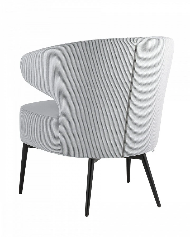 Кресло лаунж Royal Stripes велюр серый - фото 6