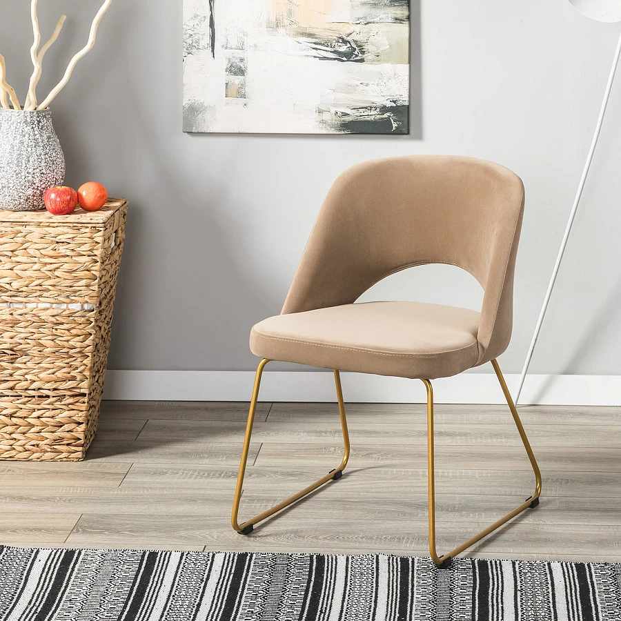 Кресло Lars Diag beige/Линк золото - фото 7