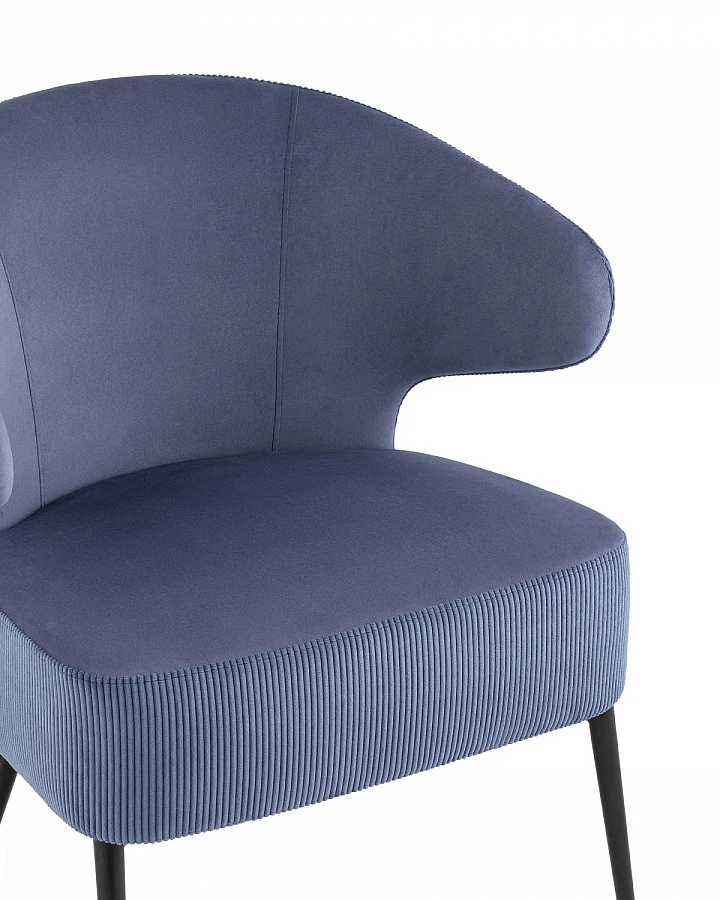 Кресло лаунж Royal Stripes велюр синий - фото 2