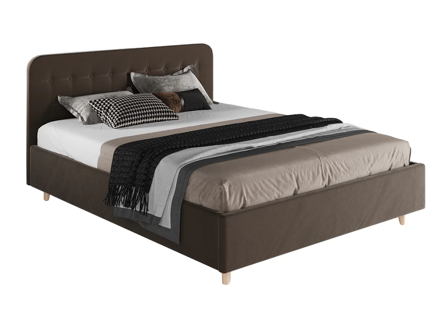 Кровать Лион 140х200 цвета тёмный шоколад