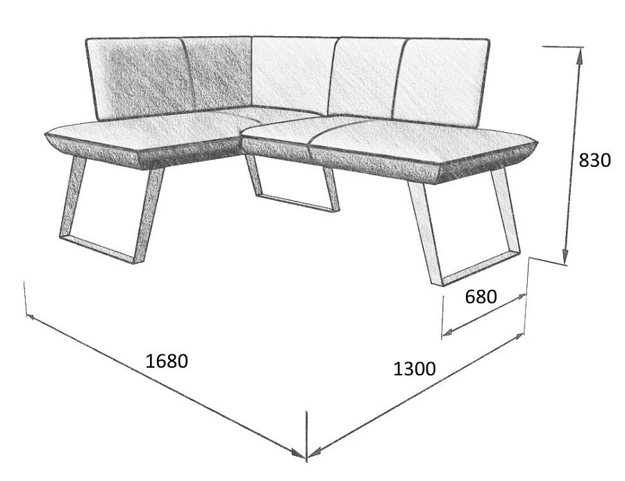 Диван кухон. Cosmo 120-158 L silver - фото 5